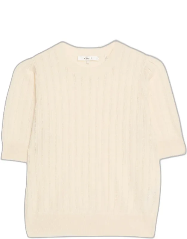 Ladder Pointelle Cashmere Sweater