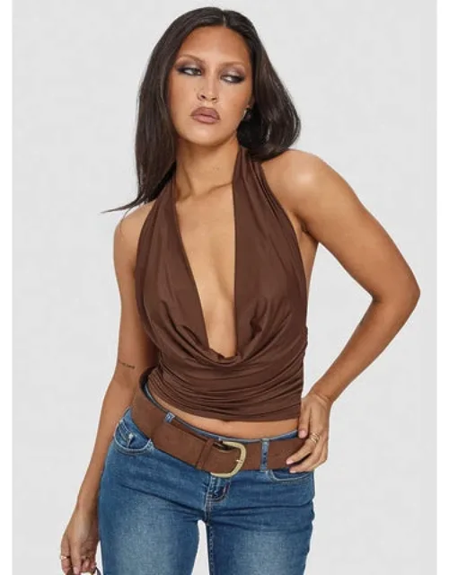 Remarkable Plunged Cowl Neck Top