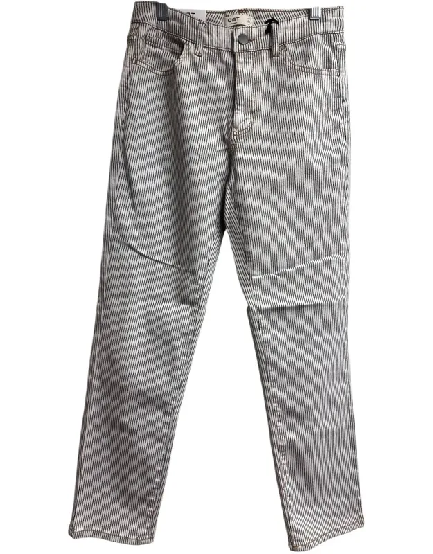 Mid Rise Straight Striped Jeans