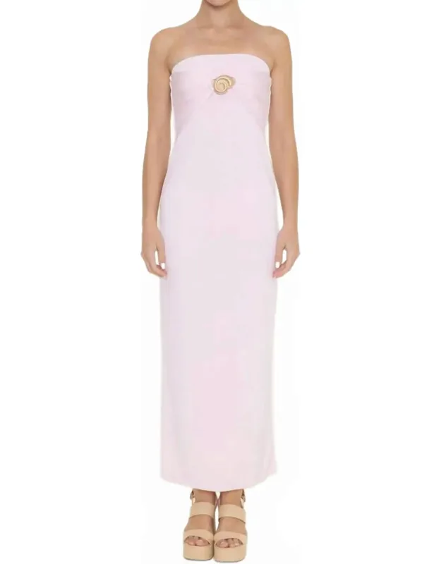 Chic Resort Beach Seashell Strapless Maxi Dress