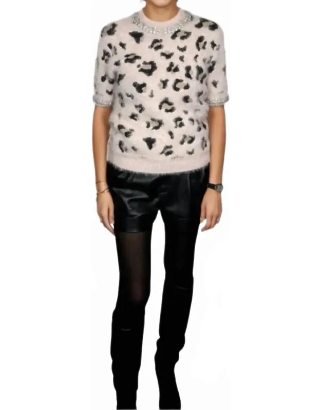 Knit Sweater With Diamond Applique