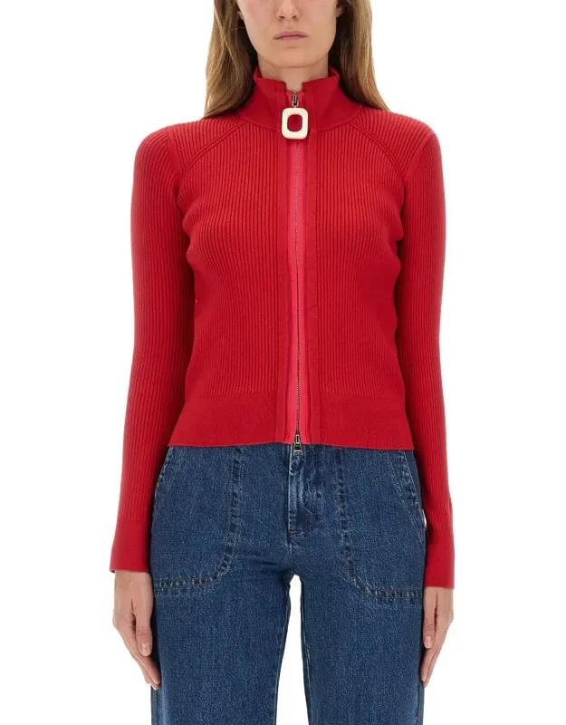 Fitted Cardigan With Zipper