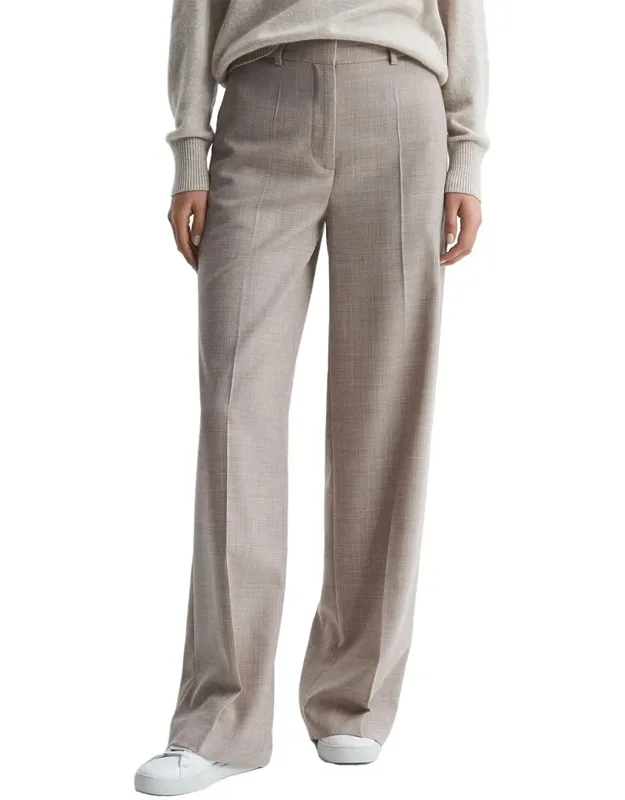 Hazel Wool-blend Wide Leg Texture Trousers