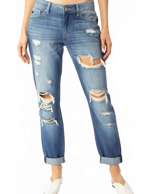 Mid Rise Boyfriend Jeans
