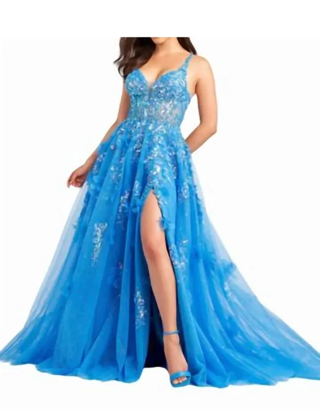 Glitter Tulle Lace Applique Dress