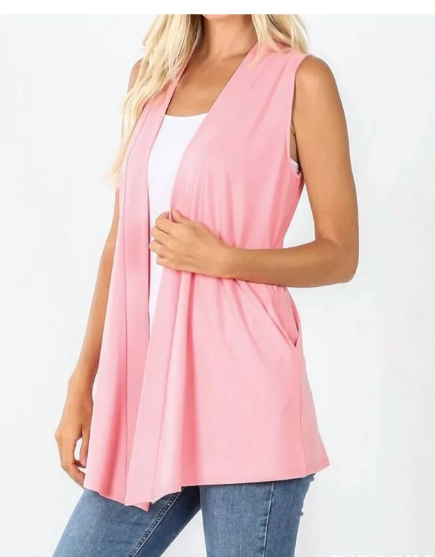 Open-front Sleeveless Cardigan