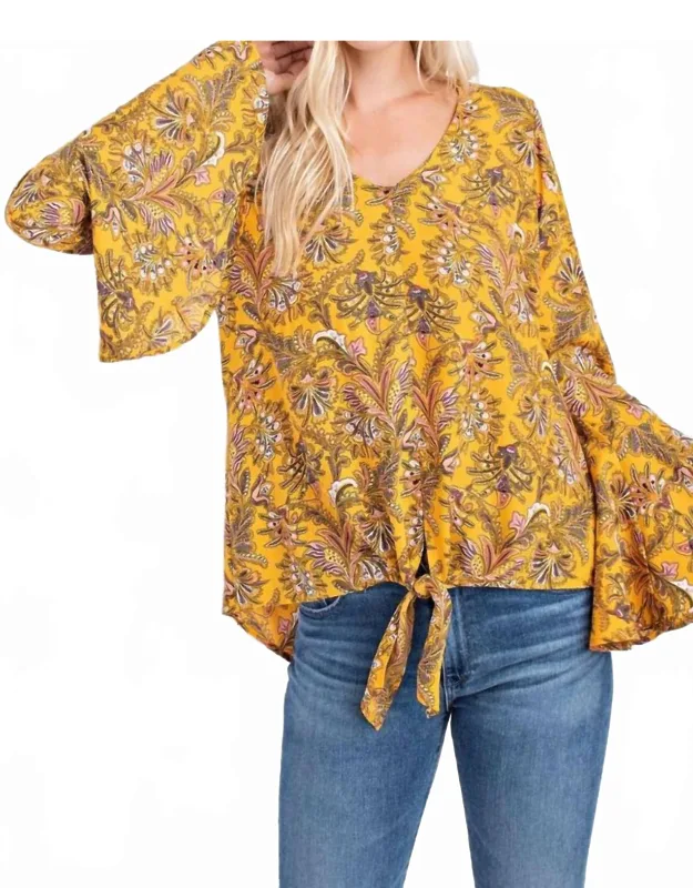 Floral Front Tie Blouse