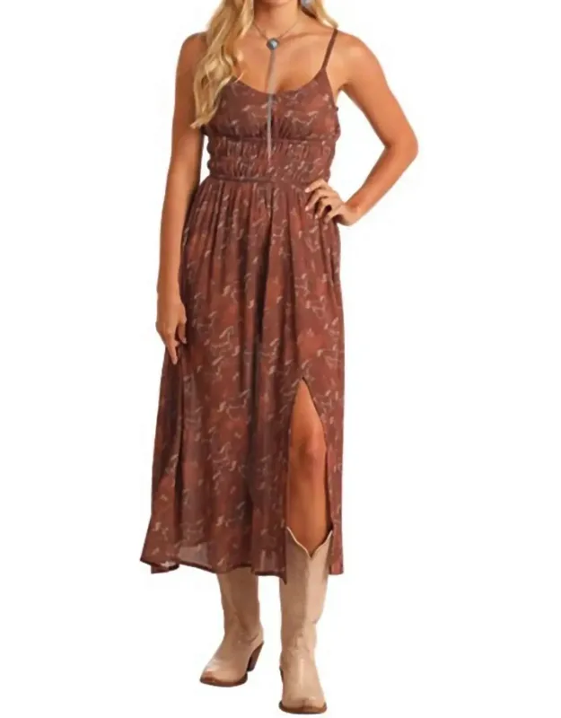 Horse Print Midi Dress