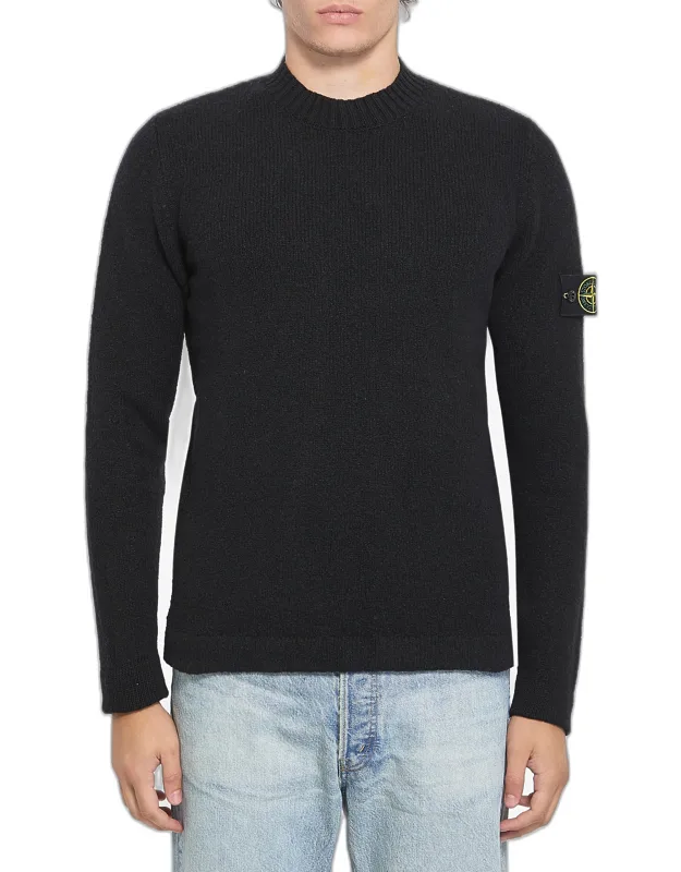 Brushed Texture Crew Neck Sweater.