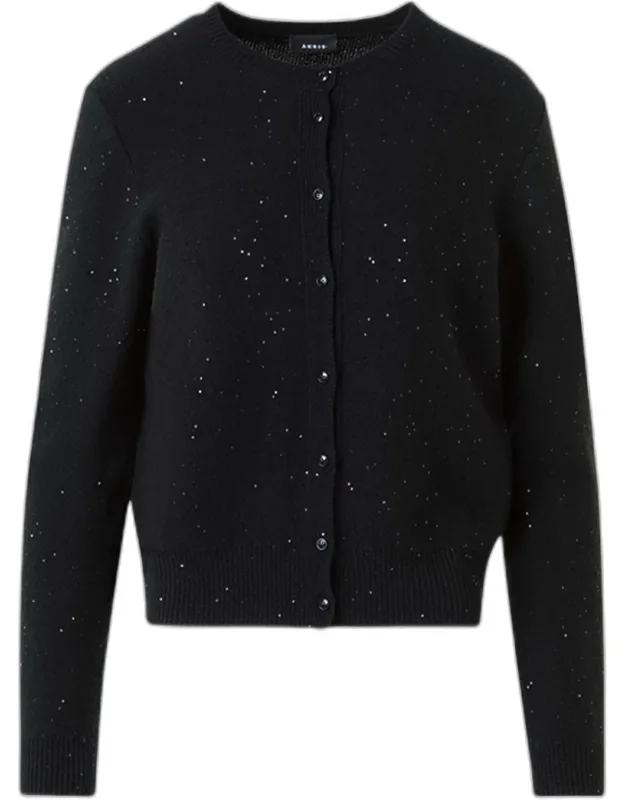 Paillette Knit Crewneck Cardigan