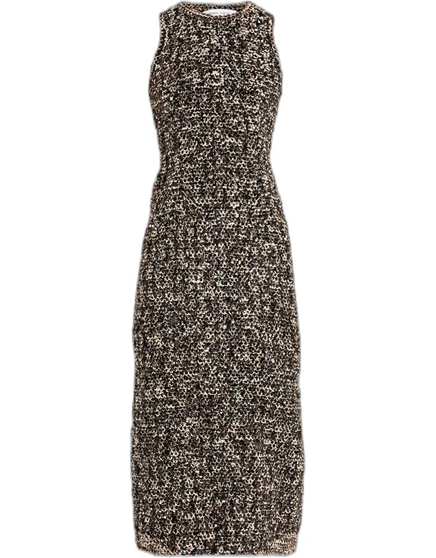 Paillette Boucle Sleeveless Tube Dress