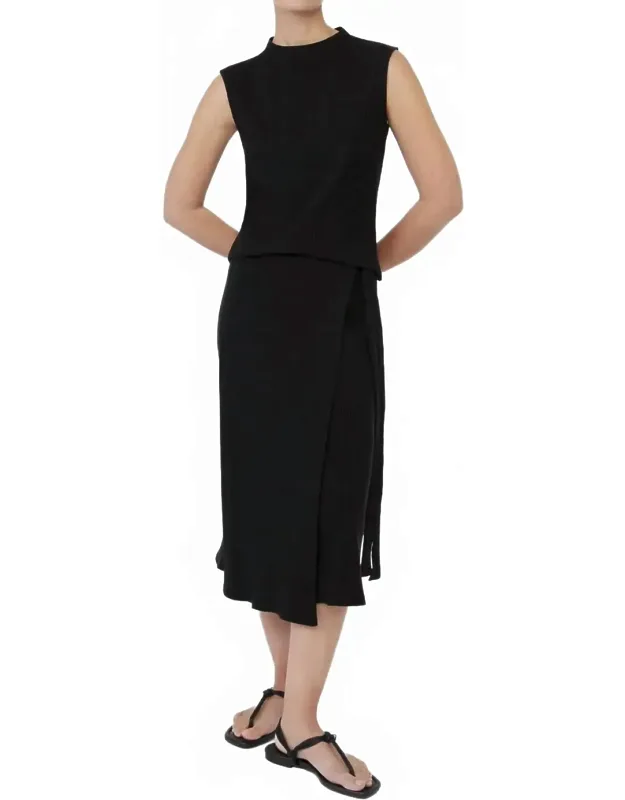 Rib Knit Wrap Skirt