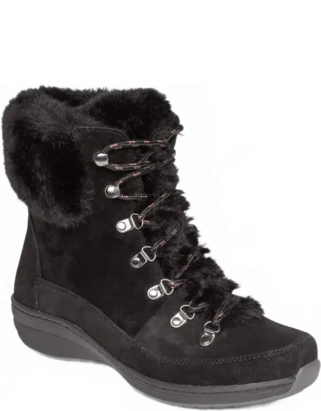 Jodie Fur Lace Up Boots