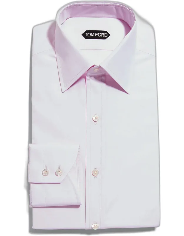Solid Point Collar Dress Shirt