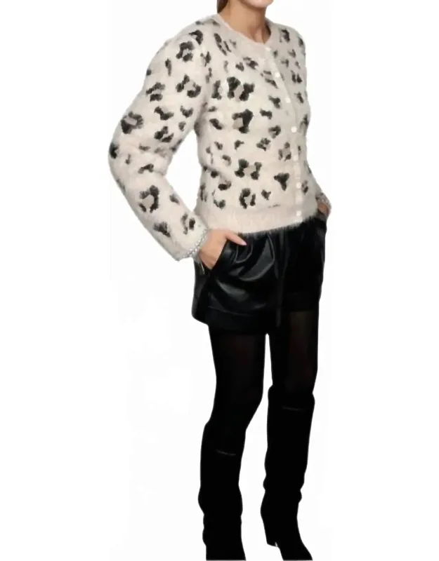 Knit Cardigan With Diamond Appliqué
