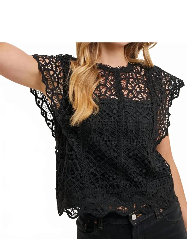 Lace Knitted Sleeveless Crochet Top