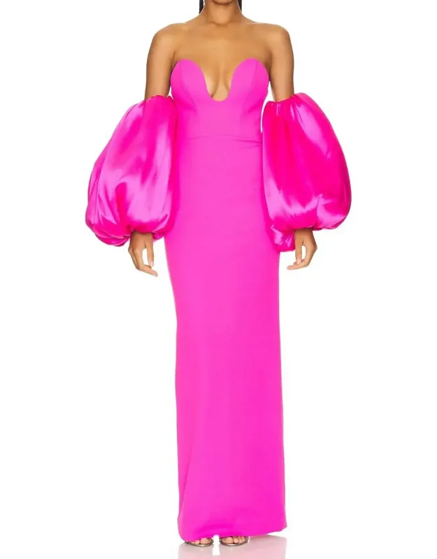 Karina Maxi Dress With Boned Bodice And Hidden Back Zipper Closure