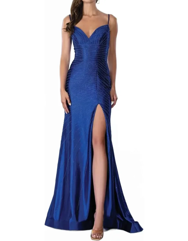 Long Spaghetti Strap Prom Dress