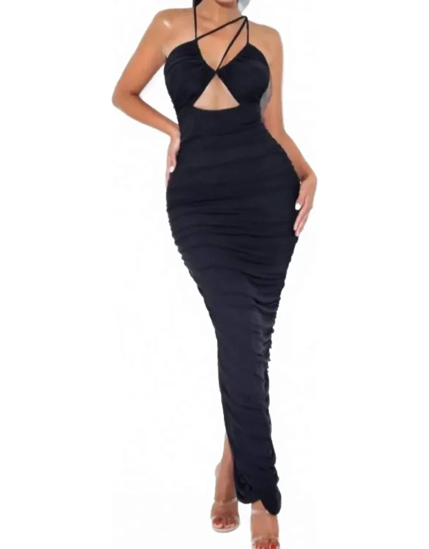 Rouched Cut Out Dress