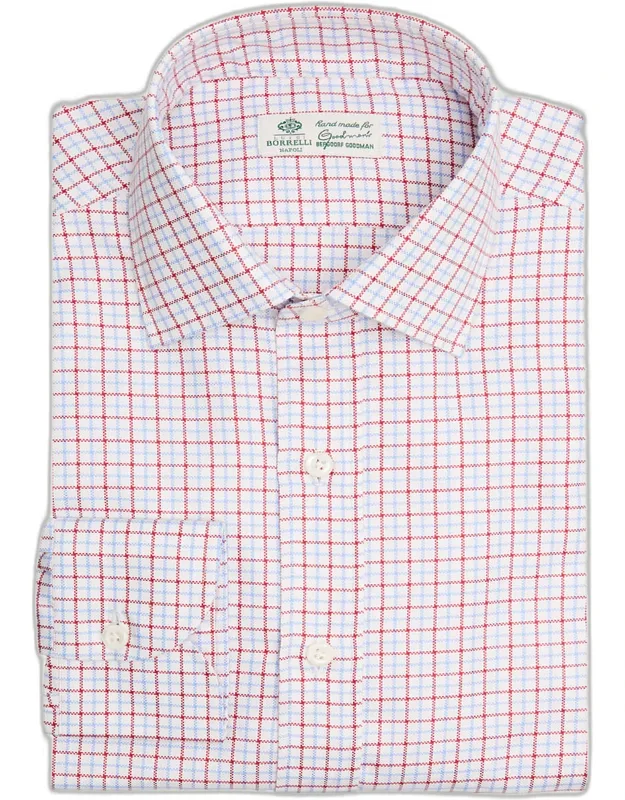 Cotton Woven-check Point Collar Dress Shirt