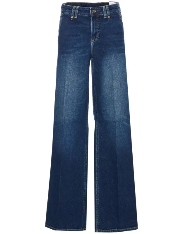 Liu Jo Denim Jeans, Zip And Button Closure, Lateral Pockets, Flared And Loose Fit