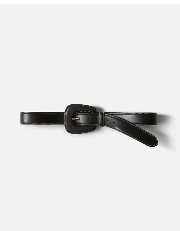 Elsy Leather-buckle Belt