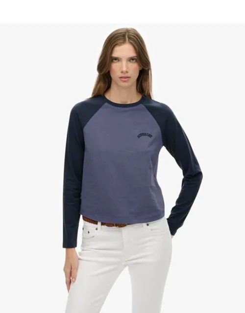 Essential Logo Long Sleeve Baseball Top With Raglan Sleeves And Embroidered Logo