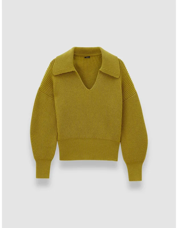 Cardigan Stitch Open Neck Jumper