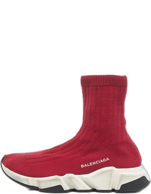 Knit Fabric Speed Trainer High Top Sneakers