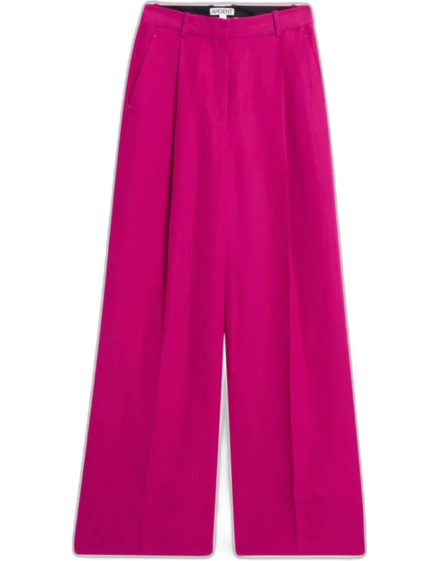 Pleated High-rise Twill Trousers
