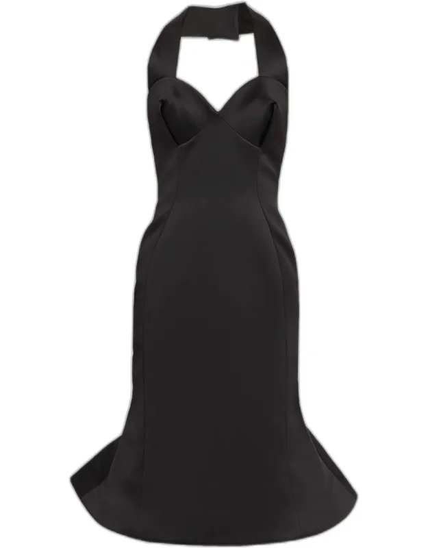 Sculpted Satin Halter Dress