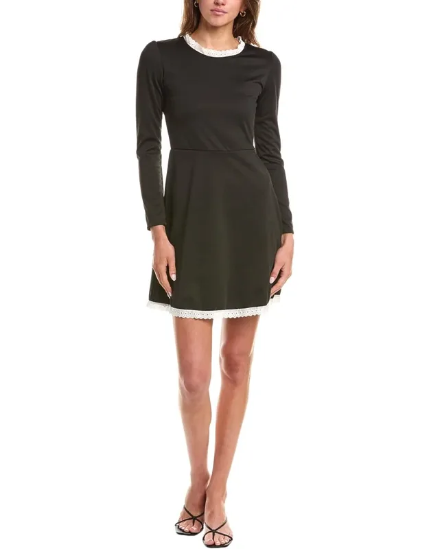 Eyelet Trim Mini Dress