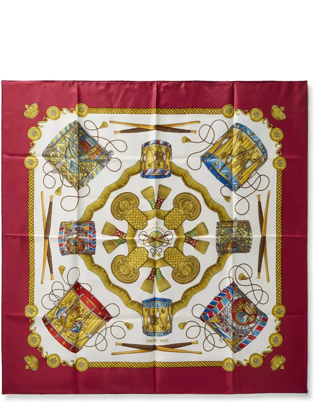'les Tambours' Silk Scarf