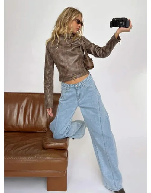 Lost Track Mid Rise Barrel Leg Jeans