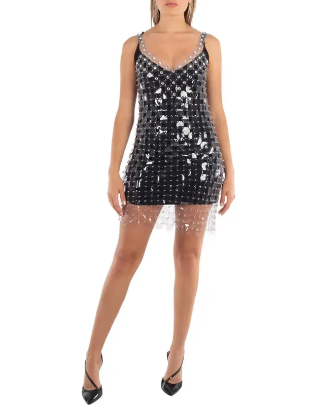 Transparent Circle Disc Minidress