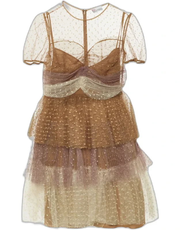Point D'esprit Tulle Tiered Mini Dress