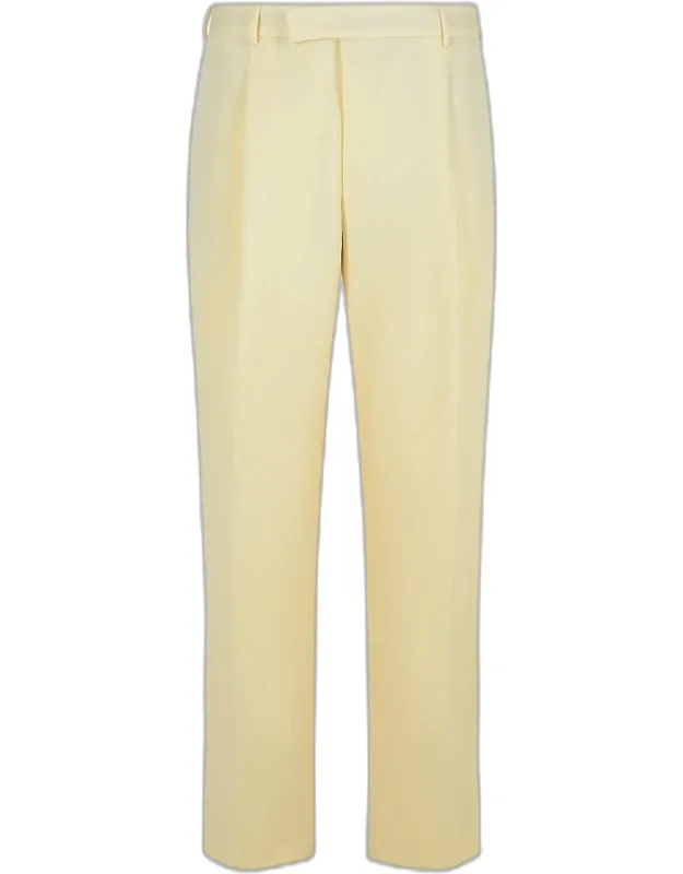 Ivory Virgin Wool Trousers