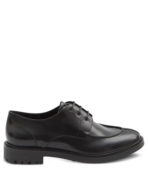 Smooth Leather Linen Derbies