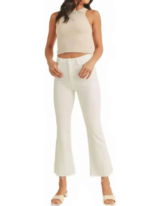 High Rise Tonal Crop Flare Shorts