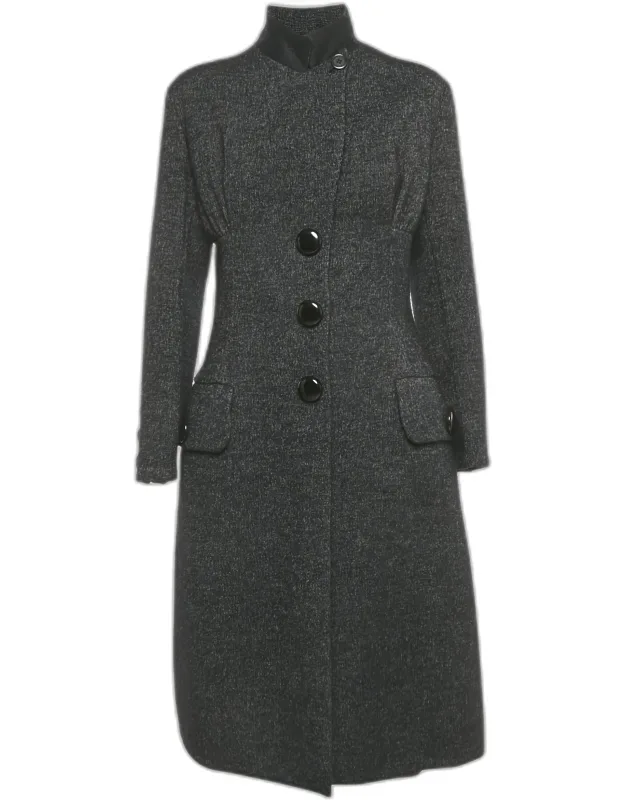 Wool Blend Gathered Waist Coat And Skirt Set