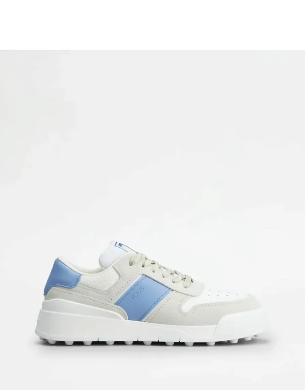 Sneakers In Suede And Smooth Leather