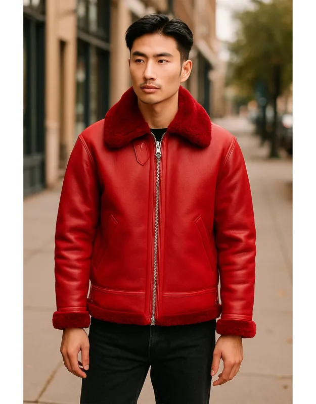 B3 Bomber Raf Aviator Sheepskin Jacket