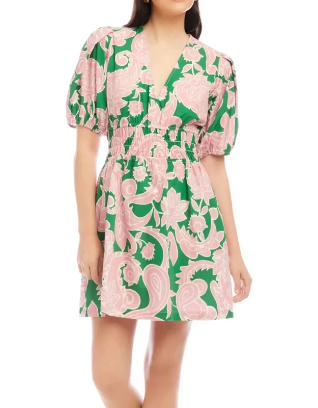 Shirred Waist Mini Dress