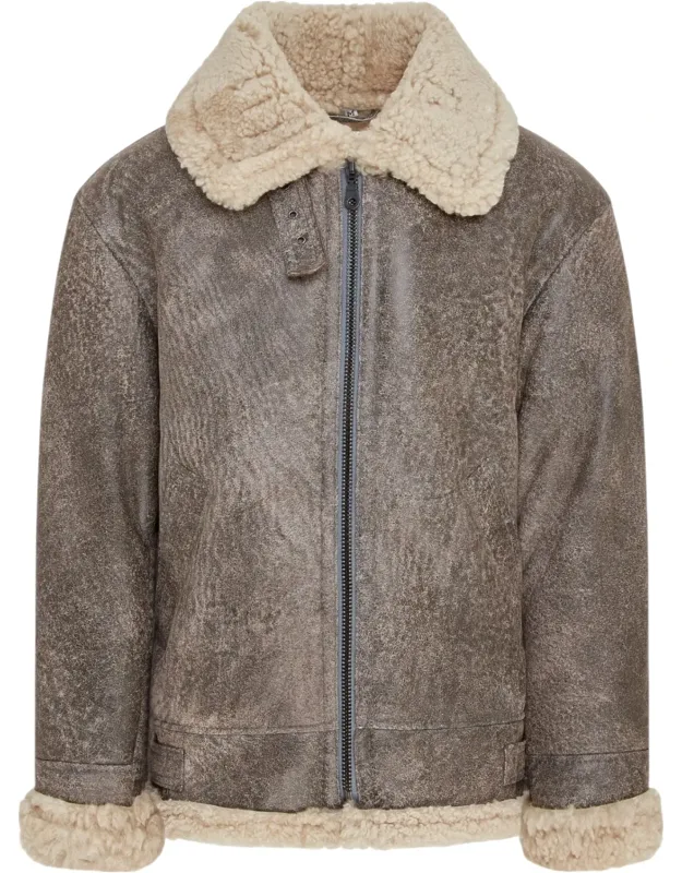 B3 Ww2 Sheepskin Leather Aviator Jacket