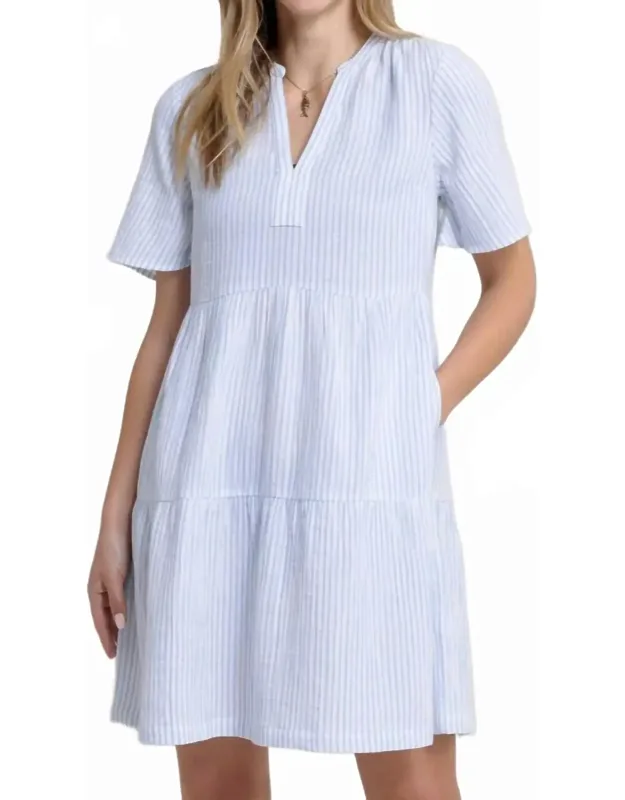 Harper Short Sleeve Dress Crafted From Cotton With Pockets