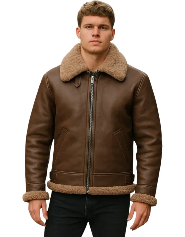 B3 Ww2 Sheepskin Leather Flying Aviator Jacket