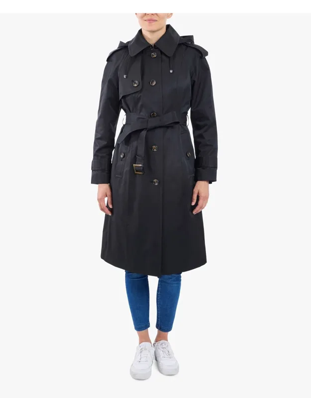 Belted Raincoat With Hood