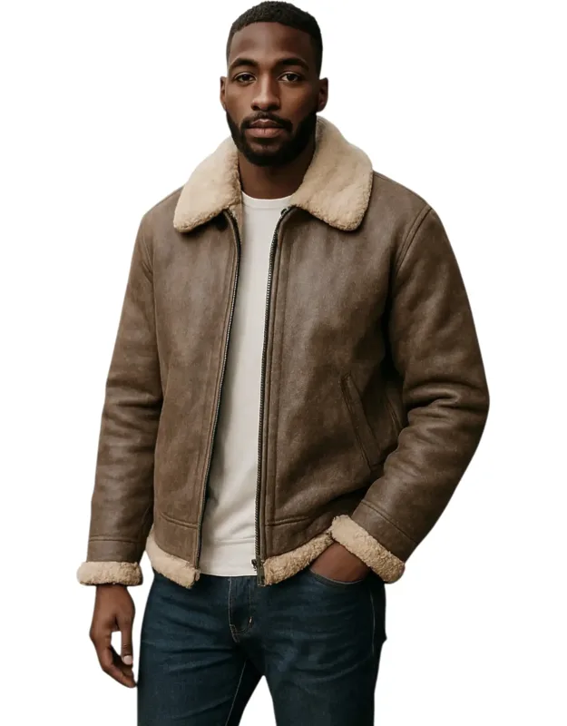 B3 Ww2 Sheepskin Leather Flying Aviator Jacket