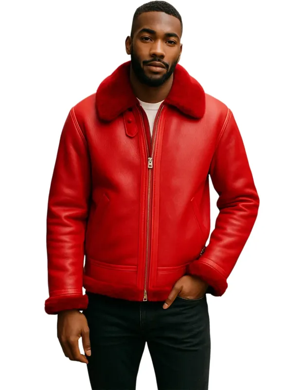 B3 Bomber Aviator Sheepskin Jacket