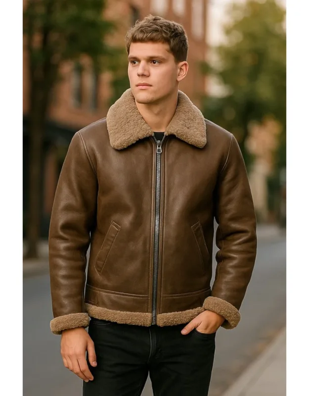 B3 Ww2 Sheepskin Leather Flying Aviator Jacket